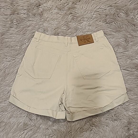 Calvin Klein vintage‎ khaki cuffed cotton shorts womens size 12 - Picture 4 of 5
